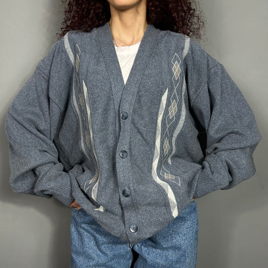 Grey patterned cardigan