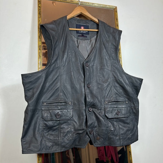 Blue leather vest
