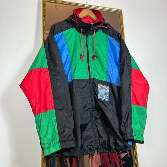 Color block rain coat