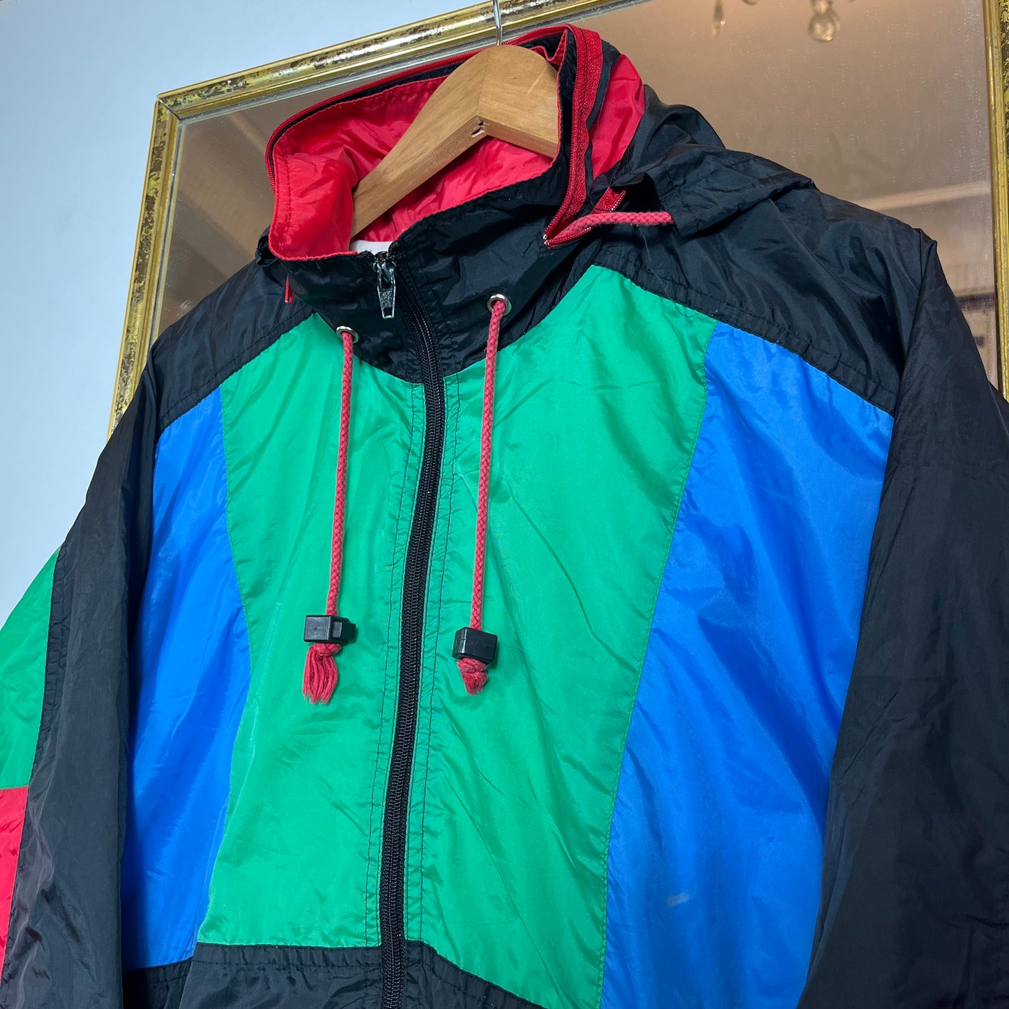 Color block rain coat