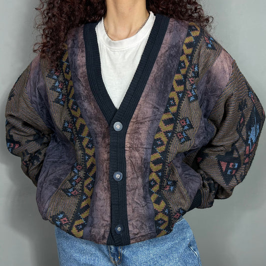 Suede cardigan