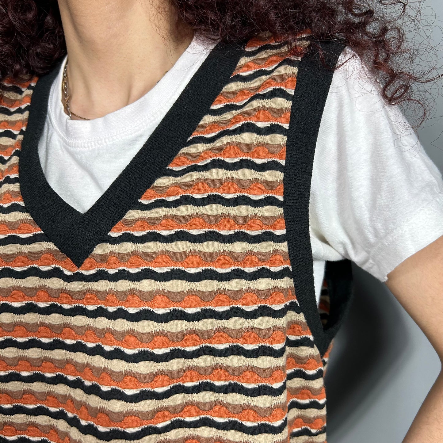 Retro patterned vest