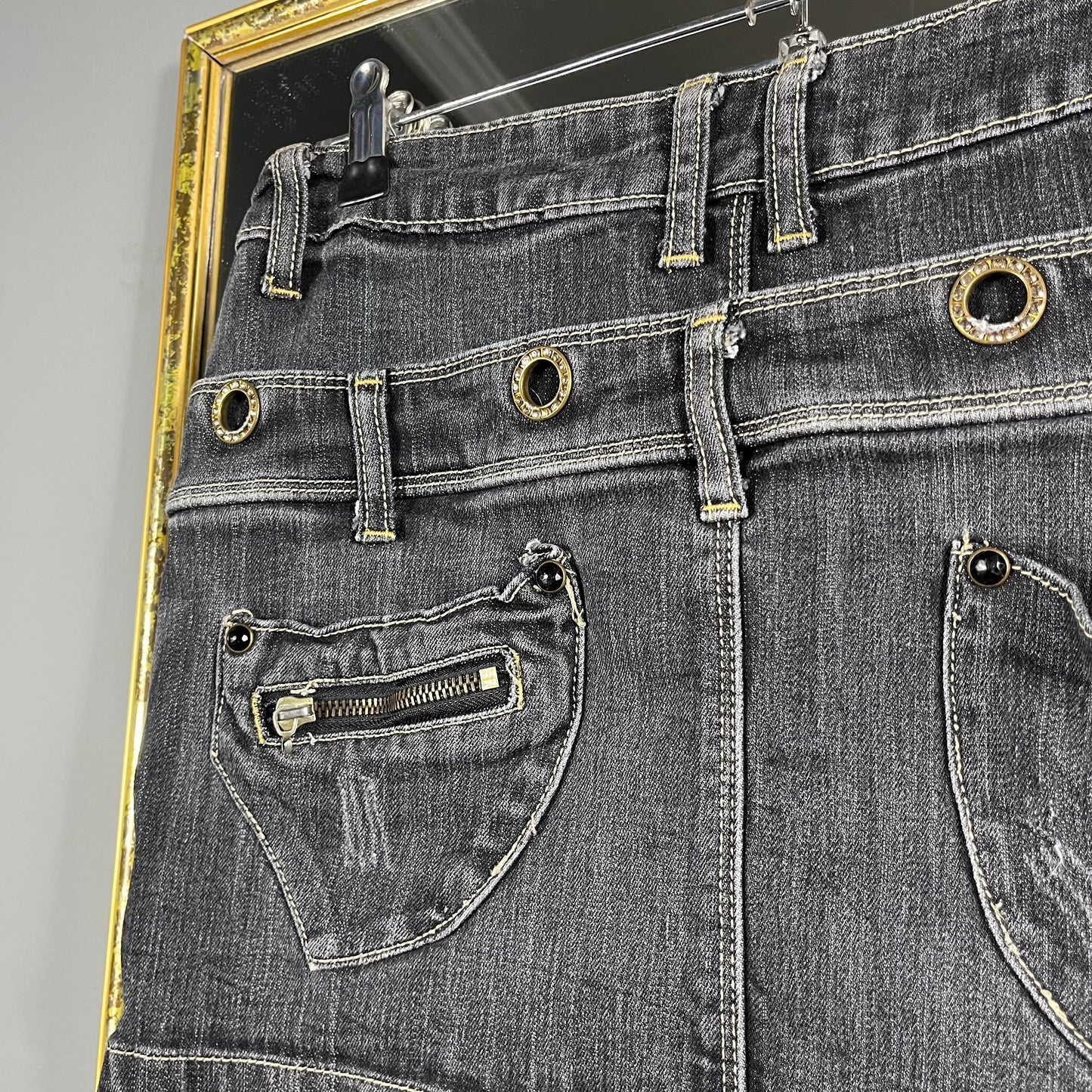 Mini denim skirt