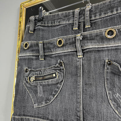 Mini denim skirt