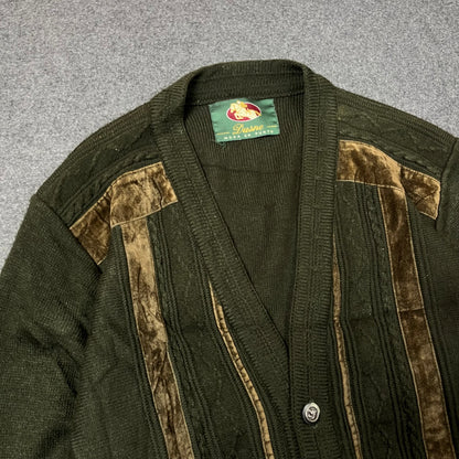 Suede x sweater cardigan