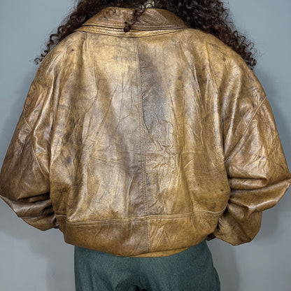 Leather bomber