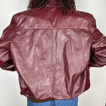 Leather burgundy jacket