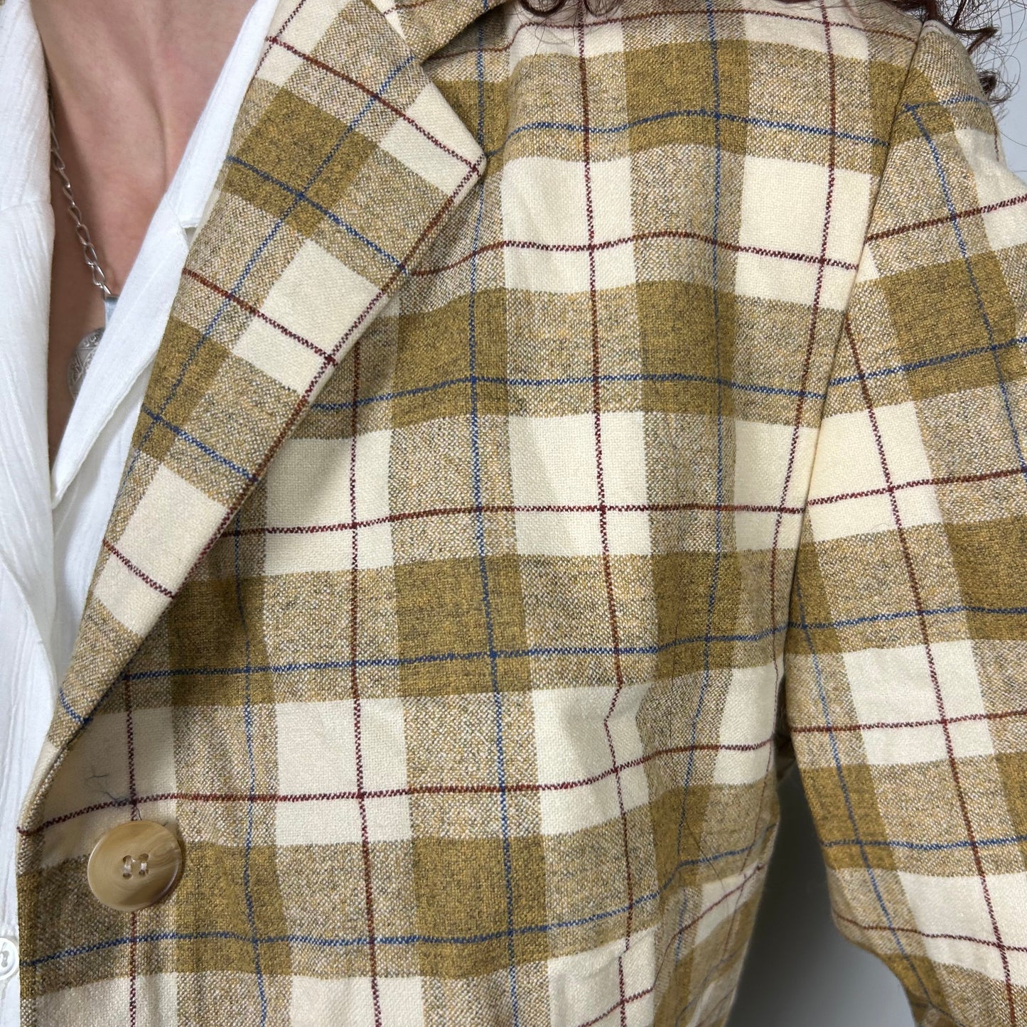 Vintage checkered women blazer