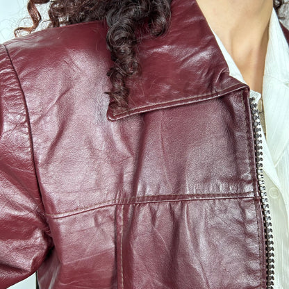 Leather burgundy jacket