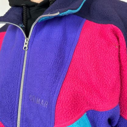 Color block fleece zip up