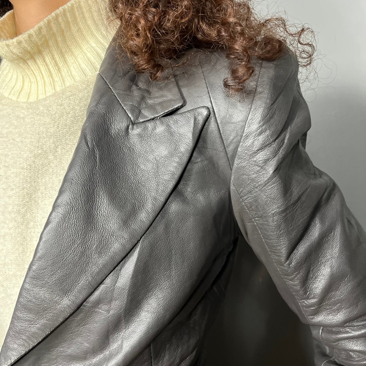 Leather fitted blazer