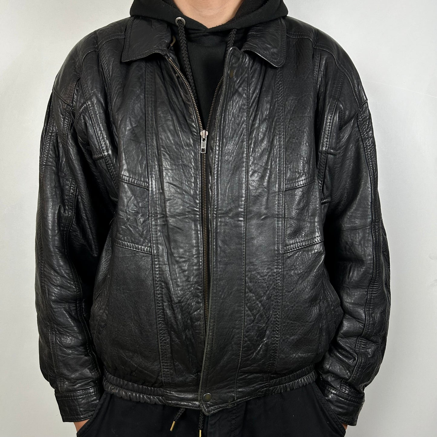 Vintage leather bomber