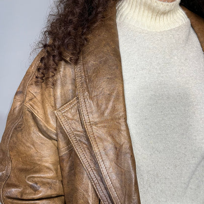 Leather bomber