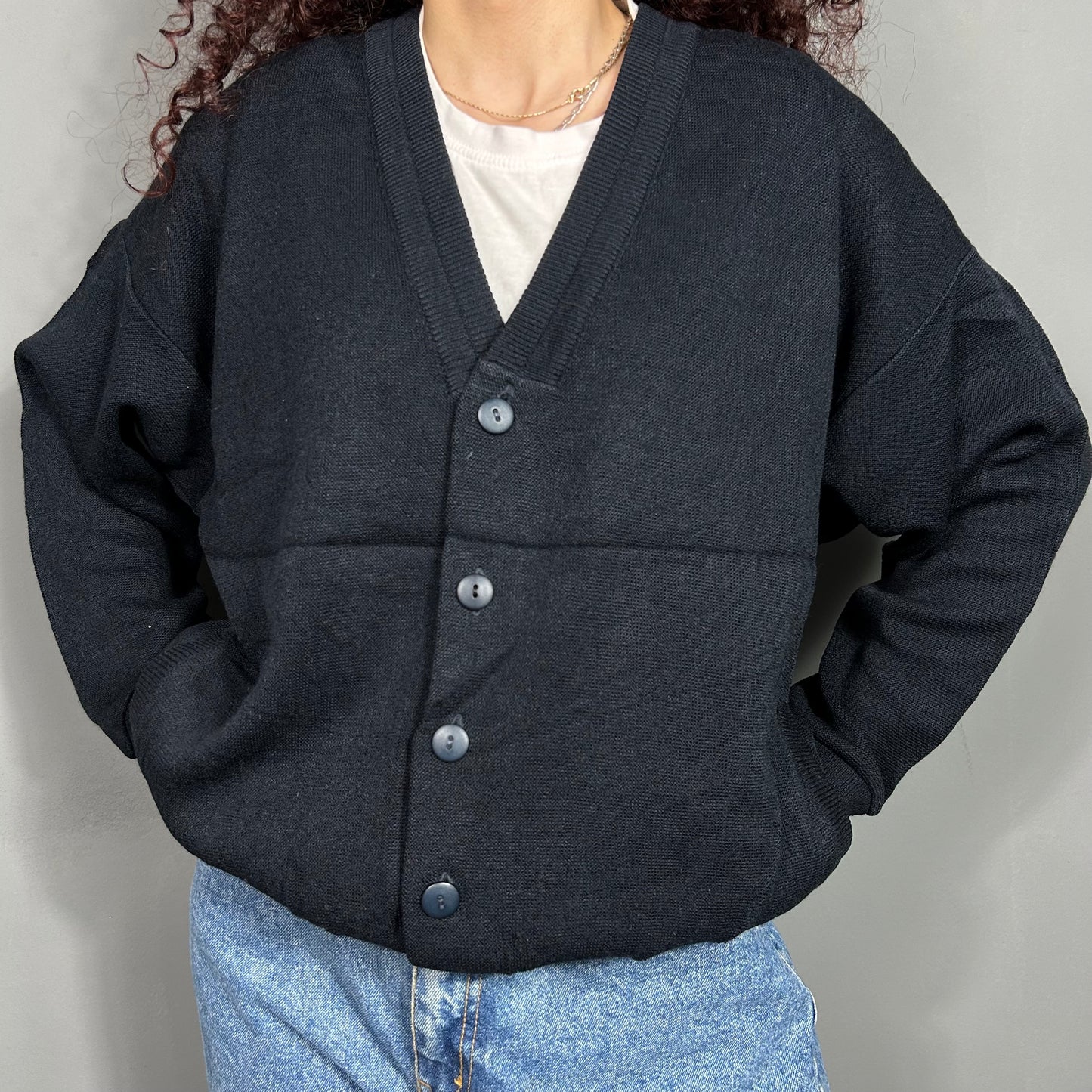 Dark blue cardigan