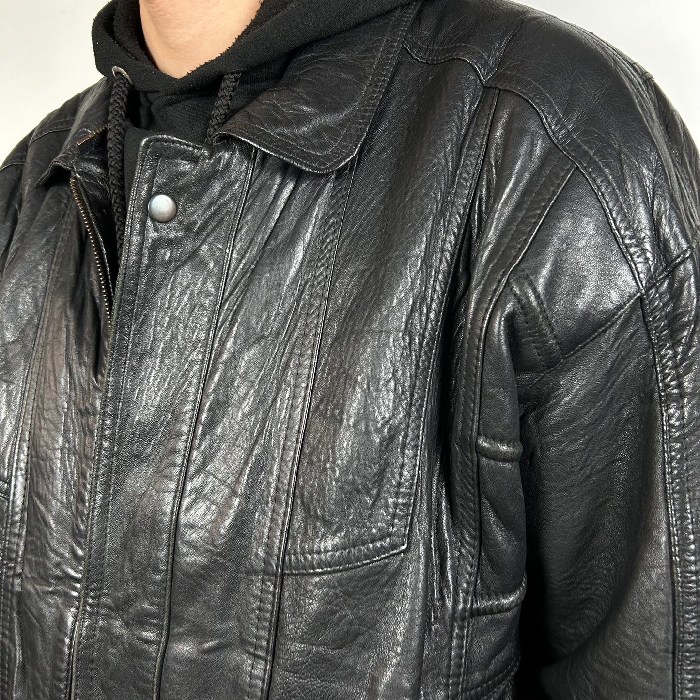 Vintage leather bomber