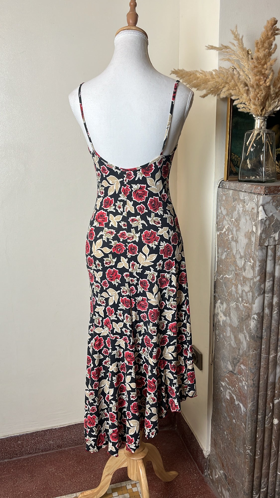 Midi asymmetric floral dress