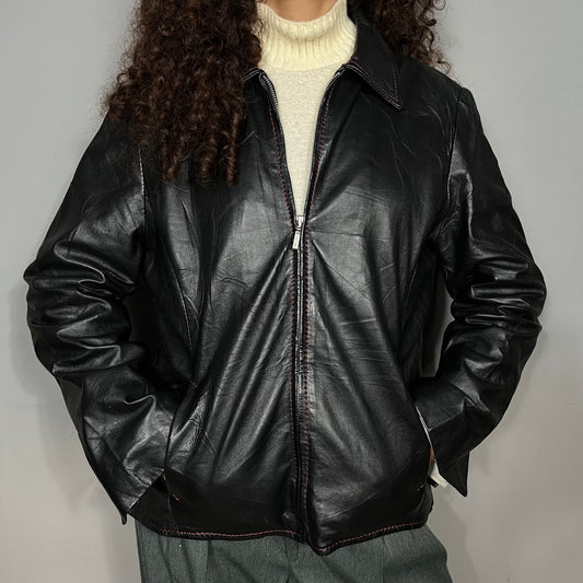 Black leather jacket