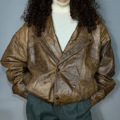 Leather bomber