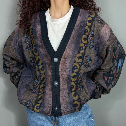 Suede cardigan