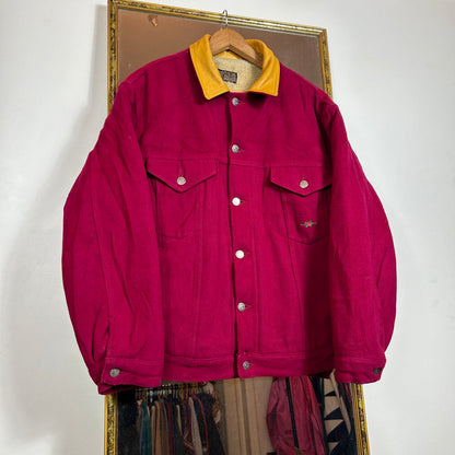 Felt jacket with leather collar