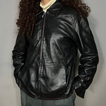 Black leather jacket