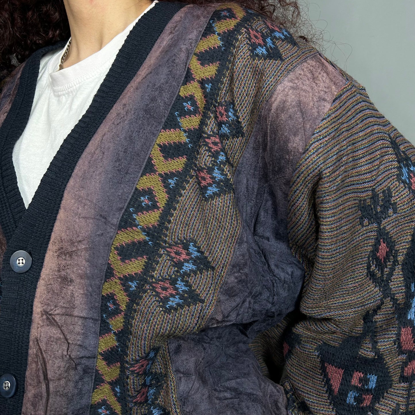 Suede cardigan
