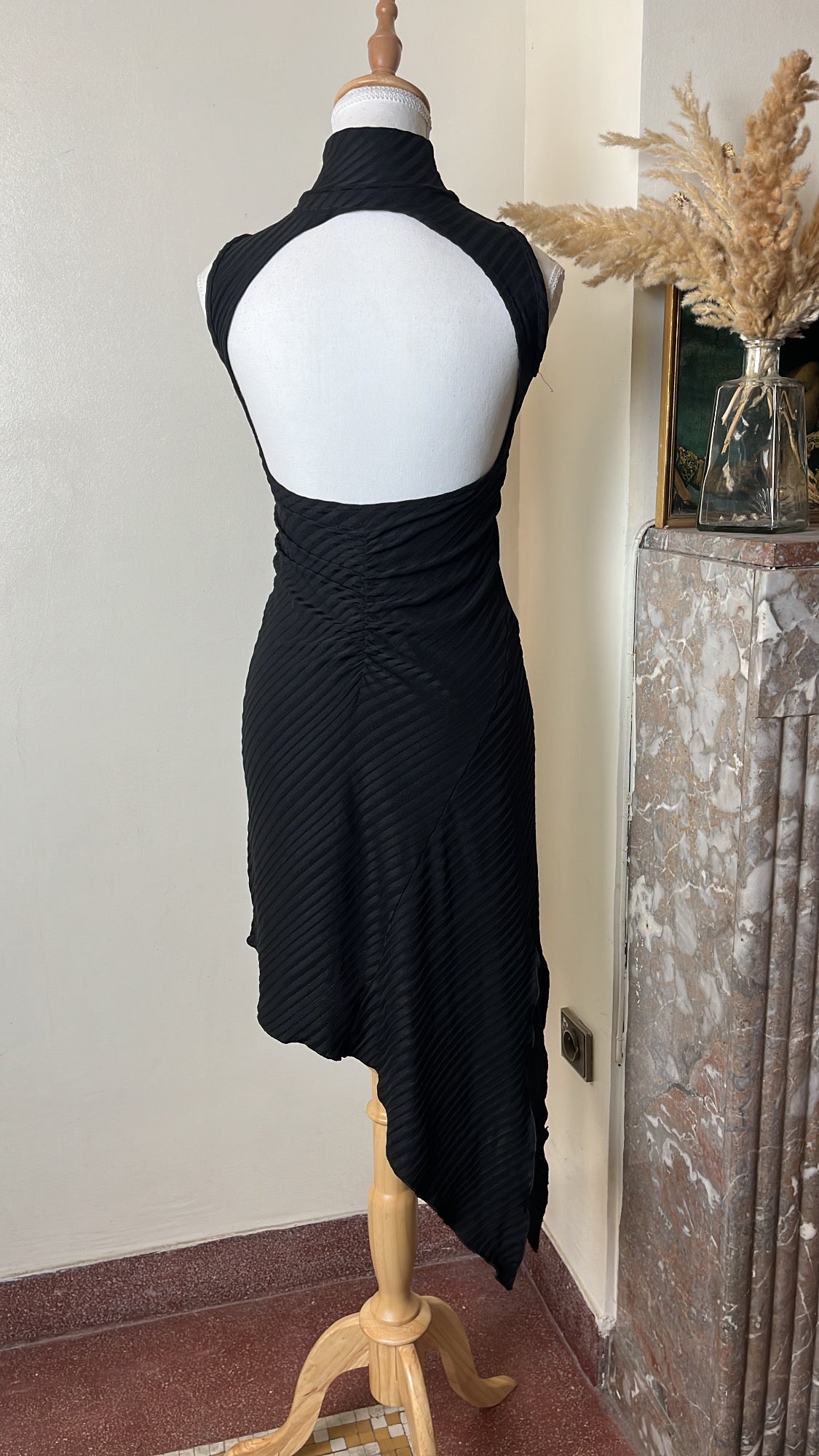 Asymmetric black dress